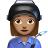 Woman Factory Worker: Medium Skin Tone Emoji 👩🏽‍🏭 image - Apple style