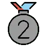 2 위 메달 Emoji 🥈 image - OpenMoji style