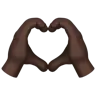 Heart Hands: Dark Skin Tone Emoji 🫶🏿 image - Apple style