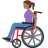 Woman In Manual Wheelchair: Medium-Dark Skin Tone