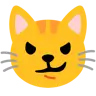 หน้าแมวด้วยรอยยิ้มเบี้ยว Emoji 😼 image - Google Noto Color style