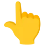 Index de revers de main blanc pointant vers le haut Emoji 👆 image - Google Noto Color style