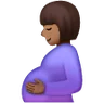 Pregnant Woman: Medium-Dark Skin Tone Emoji 🤰🏾 image - Samsung style
