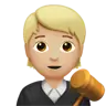 Judge: Medium-Light Skin Tone Emoji 🧑🏼‍⚖️ image - Apple style