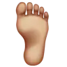 Foot: Medium-Light Skin Tone Emoji 🦶🏼 image - WhatsApp style