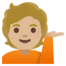 Person Tipping Hand: Medium-Light Skin Tone Emoji 💁🏼 image - Google Noto Color style