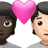 Couple With Heart: Person, Person, Dark Skin Tone, Light Skin Tone