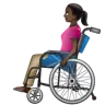 Woman In Manual Wheelchair: Dark Skin Tone Emoji 👩🏿‍🦽 image - WhatsApp style