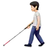 Person With White Cane: Light Skin Tone Emoji 🧑🏻‍🦯 image - Apple style