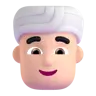 Man Wearing Turban: Light Skin Tone Emoji 👳🏻‍♂️ image - Microsoft 3D Fluent style