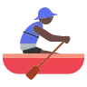 Man Rowing Boat: Dark Skin Tone Emoji 🚣🏿‍♂️ image - Tossface style