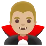 Man Vampire: Medium-Light Skin Tone Emoji 🧛🏼‍♂️ image - Google Noto Color style