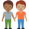 People Holding Hands: Medium-Dark Skin Tone, Medium Skin Tone Emoji 🧑🏾‍🤝‍🧑🏽 image - Twitter / X (Twemoji) style