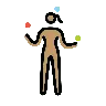 Woman Juggling: Medium Skin Tone Emoji 🤹🏽‍♀️ image - OpenMoji style