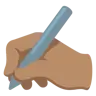 Writing Hand: Medium Skin Tone Emoji ✍🏽 image - Google Noto Color style