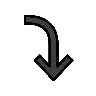 Right Arrow Curving Down Emoji ⤵ image - OpenMoji style