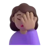 Woman Facepalming: Medium Skin Tone Emoji 🤦🏽‍♀️ image - Microsoft 3D Fluent style