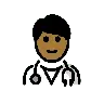 Man Health Worker: Medium-Dark Skin Tone Emoji 👨🏾‍⚕️ image - OpenMoji style