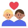 Couple With Heart: Man, Man, Medium-Light Skin Tone, Medium Skin Tone Emoji 👨🏼‍❤️‍👨🏽 image - Tossface style