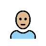Man: Medium-Light Skin Tone, Bald Emoji 👨🏼‍🦲 image - OpenMoji style