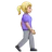 Woman Walking Facing Right: Medium-Light Skin Tone