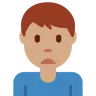 Man Frowning: Medium Skin Tone Emoji 🙍🏽‍♂️ image - Twitter / X (Twemoji) style