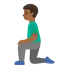 Man Kneeling: Medium-Dark Skin Tone Emoji 🧎🏾‍♂️ image - Google Noto Color style
