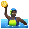 Woman Playing Water Polo: Dark Skin Tone Emoji 🤽🏿‍♀️ image - WhatsApp style