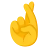 Main avec index et doigts du milieu croisés Emoji 🤞 image - Google Noto Color style