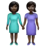 Women Holding Hands: Dark Skin Tone Emoji 👭🏿 image - WhatsApp style