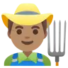 Man Farmer: Medium Skin Tone Emoji 👨🏽‍🌾 image - Google Noto Color style