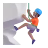 Person Climbing: Medium Skin Tone Emoji 🧗🏽 image - Microsoft 3D Fluent style