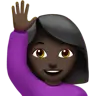 Woman Raising Hand: Dark Skin Tone Emoji 🙋🏿‍♀️ image - Apple style