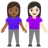 Woman And Man Holding Hands: Light Skin Tone, Medium-Dark Skin Tone