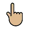 Backhand Index Pointing Up: Medium-Light Skin Tone Emoji 👆🏼 image - OpenMoji style