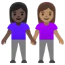 Woman And Man Holding Hands: Medium Skin Tone, Dark Skin Tone Emoji 👩🏽‍🤝‍👨🏿 image - Google Noto Color style