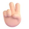 Victory Hand: Light Skin Tone Emoji ✌🏻 image - Microsoft 3D Fluent style
