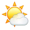 छोटे बादल के साथ सफेद सूरज Emoji 🌤 image - Telegram style