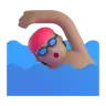 Person Swimming: Medium Skin Tone Emoji 🏊🏽 image - Microsoft 3D Fluent style