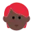 Person: Dark Skin Tone, Red Hair