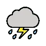 Donnerwolke und Regen Emoji ⛈ image - OpenMoji style