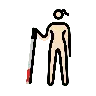 Woman With White Cane: Light Skin Tone Emoji 👩🏻‍🦯 image - OpenMoji style