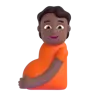 Pregnant Person: Dark Skin Tone Emoji 🫄🏿 image - Microsoft 3D Fluent style