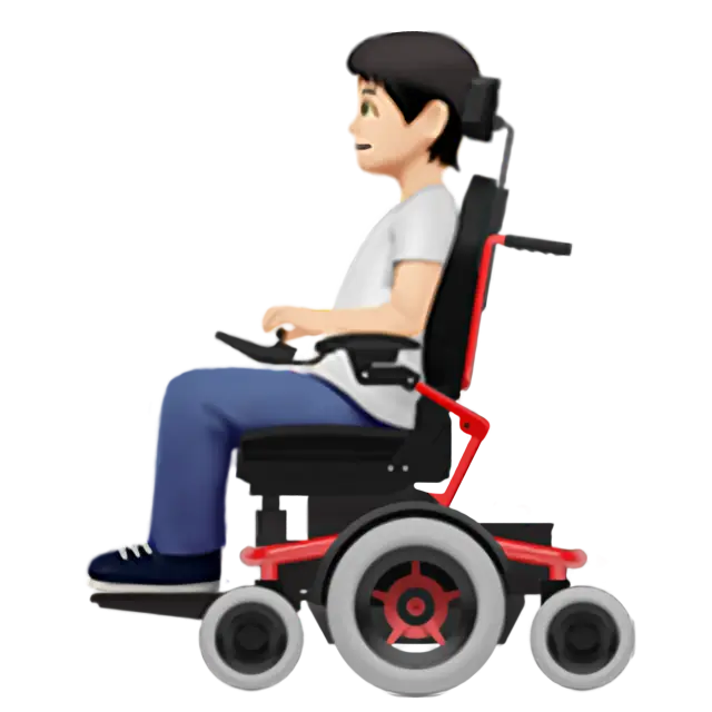 Person In Motorized Wheelchair: Light Skin Tone