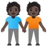 People Holding Hands: Light Skin Tone, Dark Skin Tone Emoji 🧑🏻‍🤝‍🧑🏿 image - Google Noto Color style
