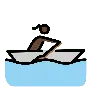 Woman Rowing Boat: Dark Skin Tone Emoji 🚣🏿‍♀️ image - OpenMoji style