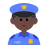 Man Police Officer: Dark Skin Tone Emoji 👮🏿‍♂️ image - Tossface style