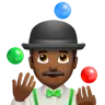 Man Juggling: Medium-Dark Skin Tone Emoji 🤹🏾‍♂️ image - Apple style