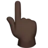Backhand Index Pointing Up: Dark Skin Tone Emoji 👆🏿 image - Apple style