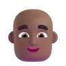 Man: Medium-Dark Skin Tone, Bald Emoji 👨🏾‍🦲 image - Microsoft 3D Fluent style